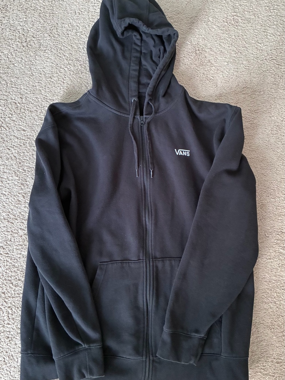 Vans Black Full-Zip Hoodie Streetwear Skateboard XXL